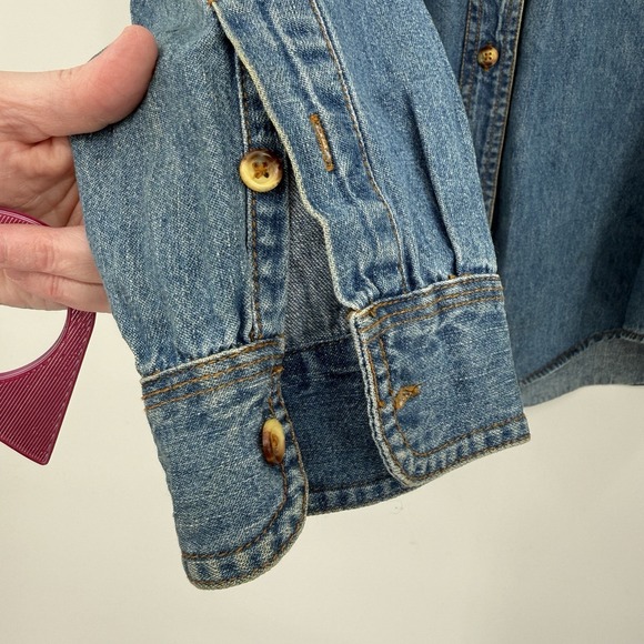 VTG Faded Glory Womens XL Denim Shirt Bald Eagle Nature Western Americana Boho - Picture 11 of 16